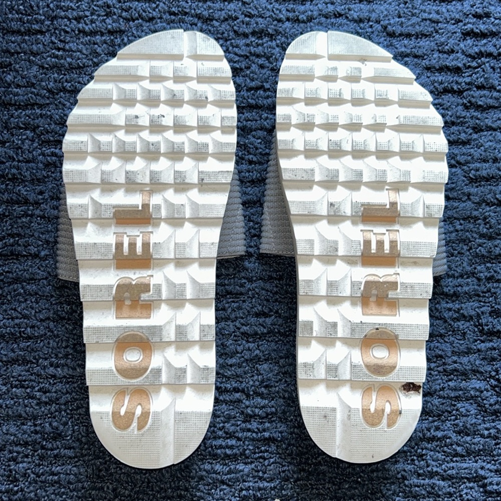SOREL "ROAMING" EASY SLIDE SANDALS SIZE 8.5 GRAY - Picture 3 of 4